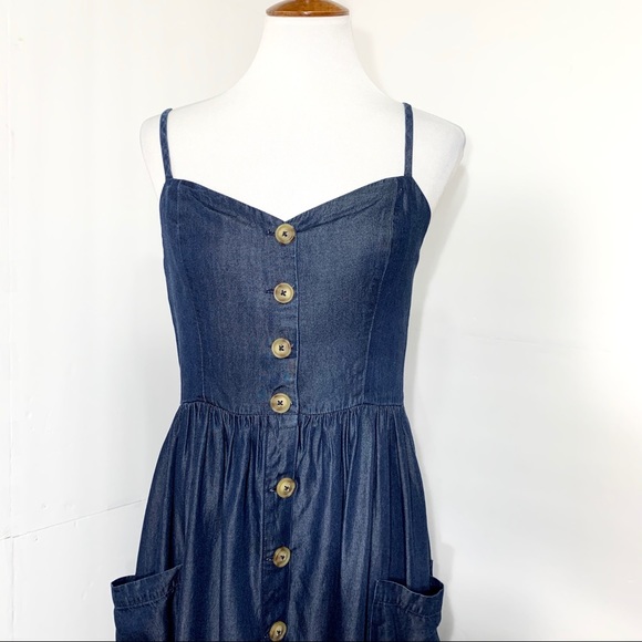 SOLD-Urban Outfitters Chambray Maxi Dress - Picture 3 of 9